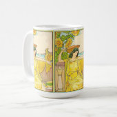 アールヌーボーひまわりの女性 コーヒーマグカップ (正面左)