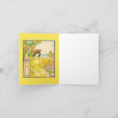 アールヌーボーひまわりの女性 ノートカード (内部)