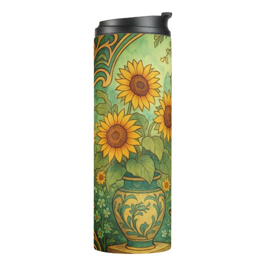 アールヌーボーひまわりガーデンバタフライ タンブラー (回転左)