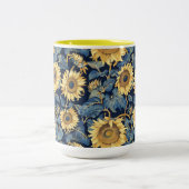 アールヌーボーひまわり黄色 ツートーンマグカップ (中央)