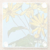 アールヌーボーひまわり ガラスコースター (裏面)