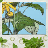 アールヌーボーひまわり キッチンタオル (折り畳み)