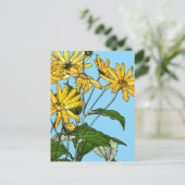 アールヌーボーひまわり ポストカード (スタンド正面)