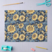 アールヌーボーひまわり – 10ポンド、17インチx23インチ 薄葉紙 (クラフト)