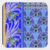 アールヌーボーアイリスエレガントトフローラ芸術織物 スクエアシール (正面)