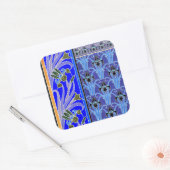 アールヌーボーアイリスエレガントトフローラ芸術織物 スクエアシール (封筒)