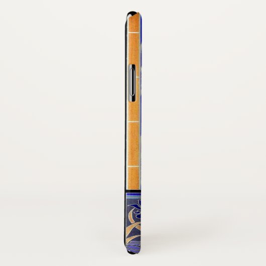 アールヌーボーアイリスエレガントフラワーブルー Case-Mate iPhoneケース (裏面/右)