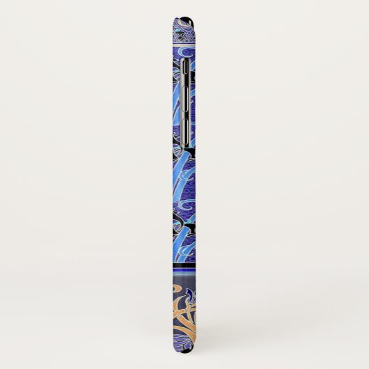 アールヌーボーアイリスエレガントフラワーブルー Case-Mate iPhoneケース (裏面/左)