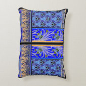 アールヌーボーアイリスエレガント花ヴィンテージブルー アクセントクッション (裏面(縦))