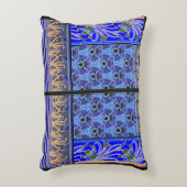 アールヌーボーアイリスエレガント花ヴィンテージブルー アクセントクッション (正面(垂直))
