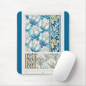 アールヌーボーアイリスリーフローラテキスタイルアートマウス マウスパッド (マウス)