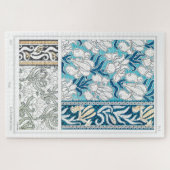 アールヌーボーアイリスリーフローラ織物芸術 ジグソーパズル (横)