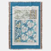 アールヌーボーアイリスリーフローラ織物芸術 スローブランケット (正面縦)