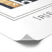 アールヌーボーアイリスリーフローラ織物芸術 ポスター (角)