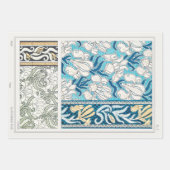 アールヌーボーアイリスリーフローラ織物芸術 ラッピングペーパーシート (正面)