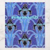 アールヌーボーアイリス花エレガントヴィンテージ ワインラベル (シングルラベル)