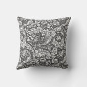 アールヌーボーアカン葉ススの花グレー クッション (裏面)