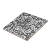 アールヌーボーアカン葉ススの花グレー タイル (側面)