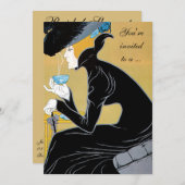 アールヌーボーアフタヌーンティーブライダルシャワー招待 招待状 (正面/裏面)