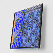 アールヌーボーアヤメエレガントヴィンテージフローラ スクエア壁時計 (傾斜)