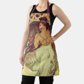 アールヌーボーアルフォンスミュシャエレガントヴィンテージ女性 エプロン (インサイチュ)