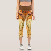 アールヌーボーアルフォンスミュシャエレガントヴィンテージ女性 カプリレギンス (正面)