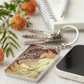 アールヌーボーアルフォンスミュシャエレガントヴィンテージ女性 キーホルダー (正面右)