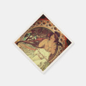 アールヌーボーアルフォンスミュシャエレガントヴィンテージ女性 スタンダードカクテルナプキン (角)
