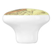 アールヌーボーアルフォンスミュシャエレガントヴィンテージ女性 セラミックノブ (側面)