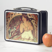 アールヌーボーアルフォンスミュシャエレガントヴィンテージ女性 メタルランチボックス (インサイチュ)