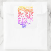 アールヌーボーアルフォンスミュシャサロン女性カラフル スクエアシール (バッグ)