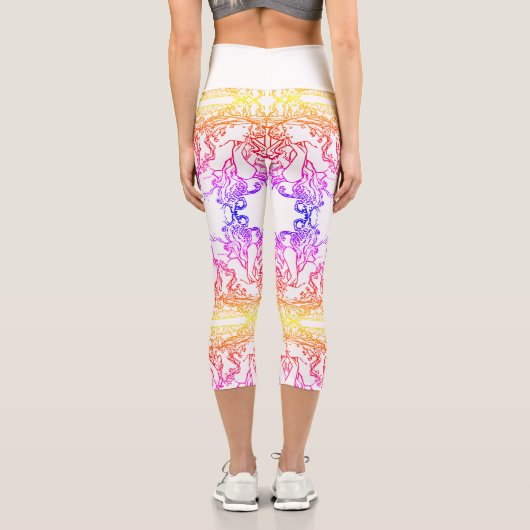 アールヌーボーアルフォンスミュシャサロン女性 カプリレギンス (裏面)