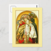 アールヌーボーアルフォンスミュシャチェコ共和国の誕生日 ポストカード (正面/裏面)