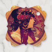 アールヌーボーアルフォンスミュシャドナエレガント女性 フェイバータグ (裏面)