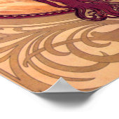 アールヌーボーアルフォンスミュシャドナエレガント女性 ポスター (角)