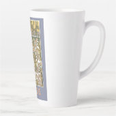 アールヌーボーアルフォンスミュシャフローラアート1901パープル カフェラテマグ (右)