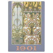 アールヌーボーアルフォンスミュシャフローラアート1901 クリップボード (裏面)