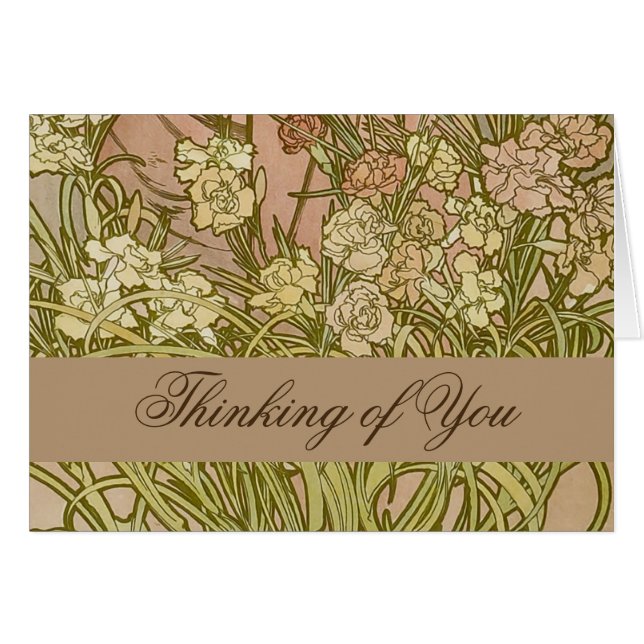 アールヌーボーアルフォンスミュシャフローラカーネーション花 (正面横)