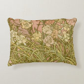 アールヌーボーアルフォンスミュシャフローラカーネーション花 アクセントクッション (正面)