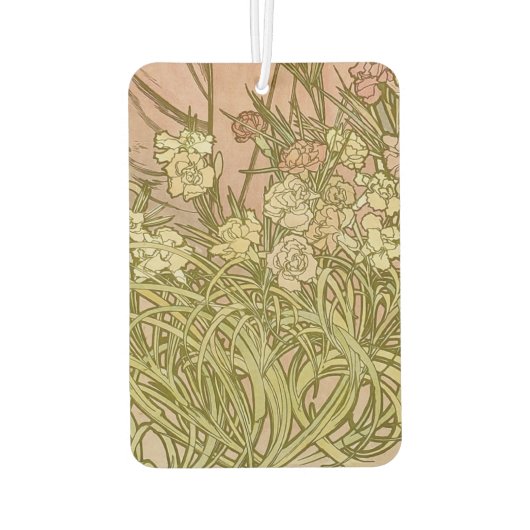 アールヌーボーアルフォンスミュシャフローラカーネーション花 カーエアーフレッシュナー (裏面)