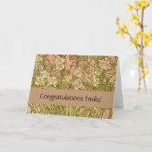 アールヌーボーアルフォンスミュシャフローラカーネーション花 カード (黄色い花)