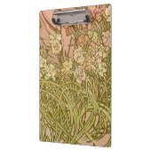 アールヌーボーアルフォンスミュシャフローラカーネーション花 クリップボード (左)