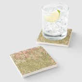 アールヌーボーアルフォンスミュシャフローラカーネーション花 ストーンコースター (横)