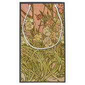 アールヌーボーアルフォンスミュシャフローラカーネーション花 スモールペーパーバッグ (裏面)