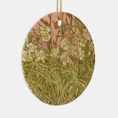 アールヌーボーアルフォンスミュシャフローラカーネーション花 セラミックオーナメント (右)