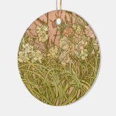 アールヌーボーアルフォンスミュシャフローラカーネーション花 セラミックオーナメント (左)