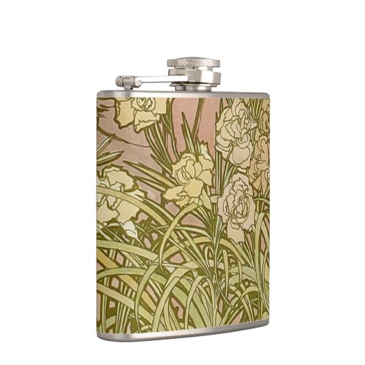 アールヌーボーアルフォンスミュシャフローラカーネーション花 フラスク (右)