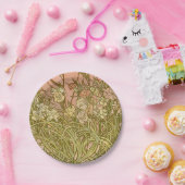 アールヌーボーアルフォンスミュシャフローラカーネーション花 ペーパープレート (パーティー)