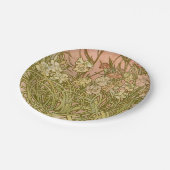 アールヌーボーアルフォンスミュシャフローラカーネーション花 ペーパープレート (アングル)