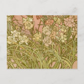 アールヌーボーアルフォンスミュシャフローラカーネーション花 ポストカード (正面)